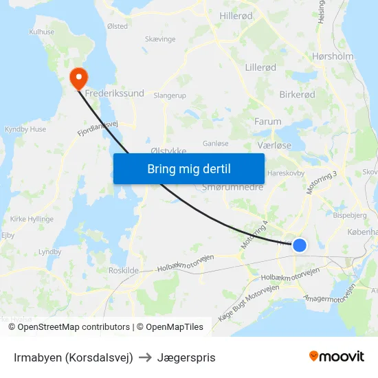 Irmabyen (Korsdalsvej) to Jægerspris map