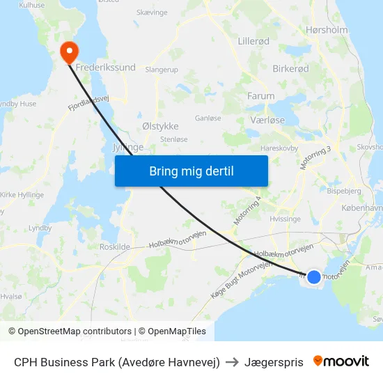 CPH Business Park (Avedøre Havnevej) to Jægerspris map