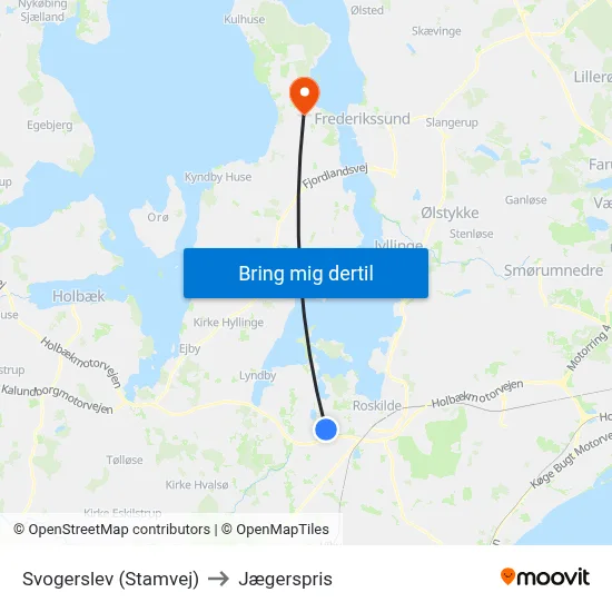 Svogerslev (Stamvej) to Jægerspris map