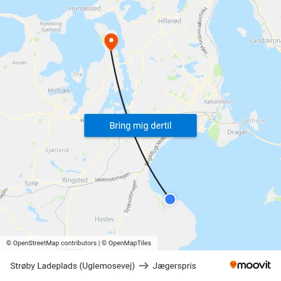 Strøby Ladeplads (Uglemosevej) to Jægerspris map