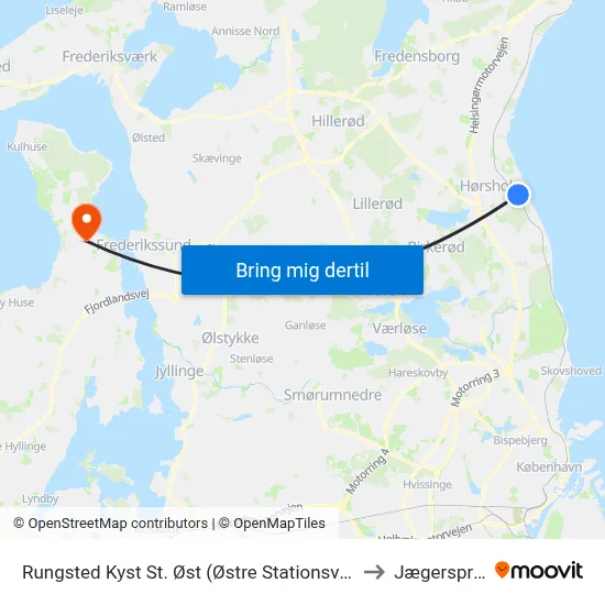 Rungsted Kyst St. Øst (Østre Stationsvej) to Jægerspris map