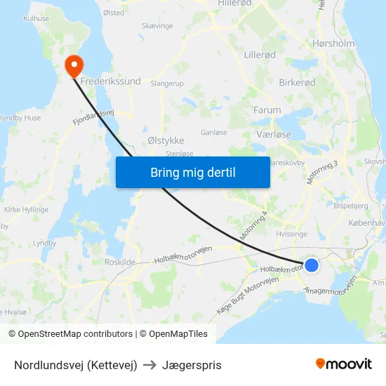 Nordlundsvej (Kettevej) to Jægerspris map