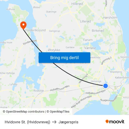 Hvidovre St. (Hvidovrevej) to Jægerspris map