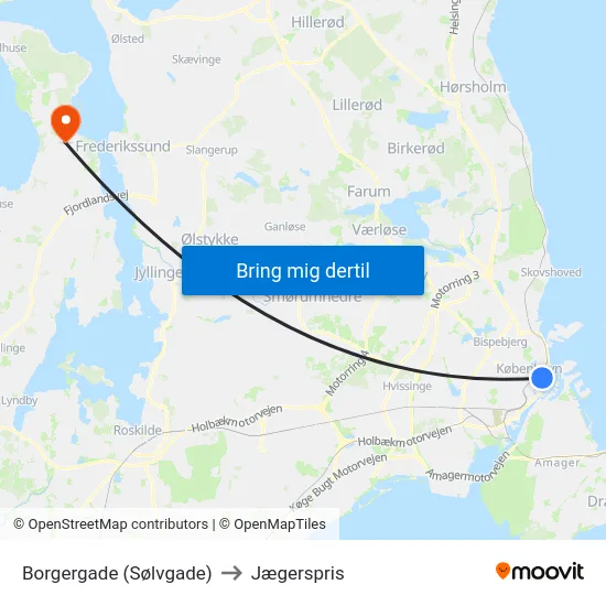 Borgergade (Sølvgade) to Jægerspris map