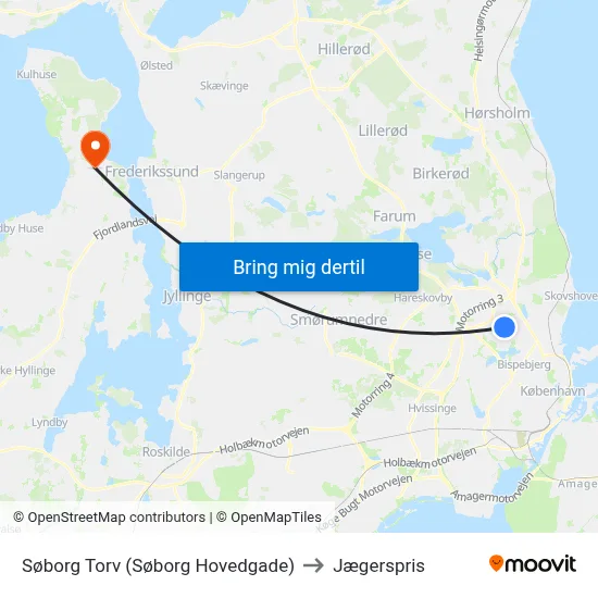 Søborg Torv (Søborg Hovedgade) to Jægerspris map