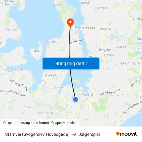 Stamvej (Svogerslev Hovedgade) to Jægerspris map