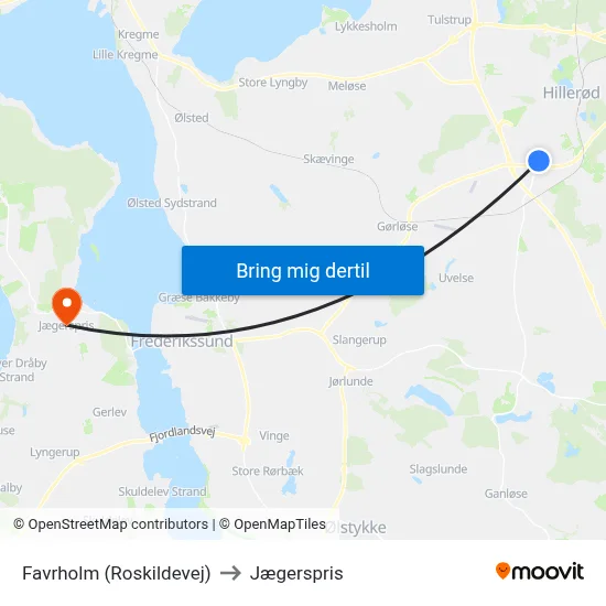 Favrholm (Roskildevej) to Jægerspris map