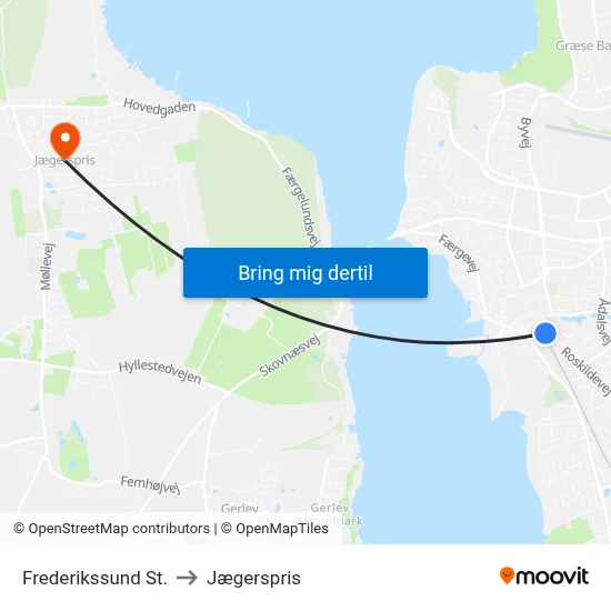 Frederikssund St. to Jægerspris map