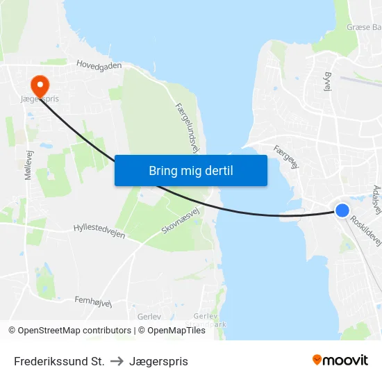 Frederikssund St. to Jægerspris map