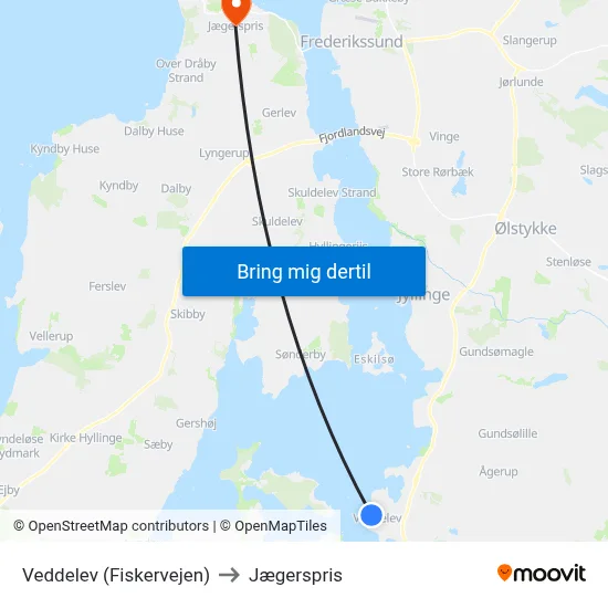 Veddelev (Fiskervejen) to Jægerspris map