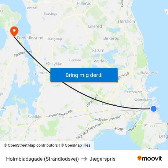 Holmbladsgade (Strandlodsvej) to Jægerspris map