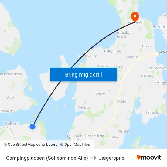 Campingpladsen (Sofiesminde Allé) to Jægerspris map