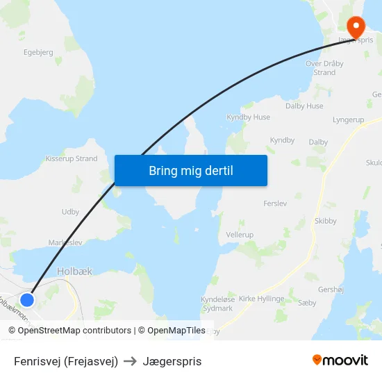 Fenrisvej (Frejasvej) to Jægerspris map