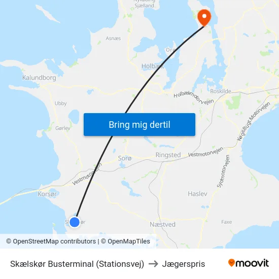 Skælskør Busterminal (Stationsvej) to Jægerspris map