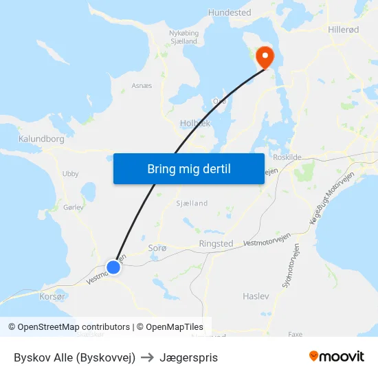 Byskov Alle (Byskovvej) to Jægerspris map