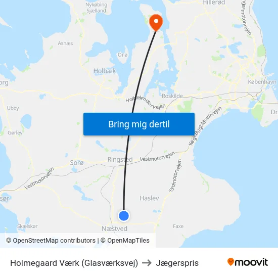 Holmegaard Værk (Glasværksvej) to Jægerspris map