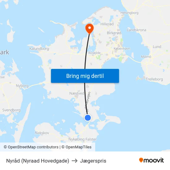 Nyråd (Nyraad Hovedgade) to Jægerspris map