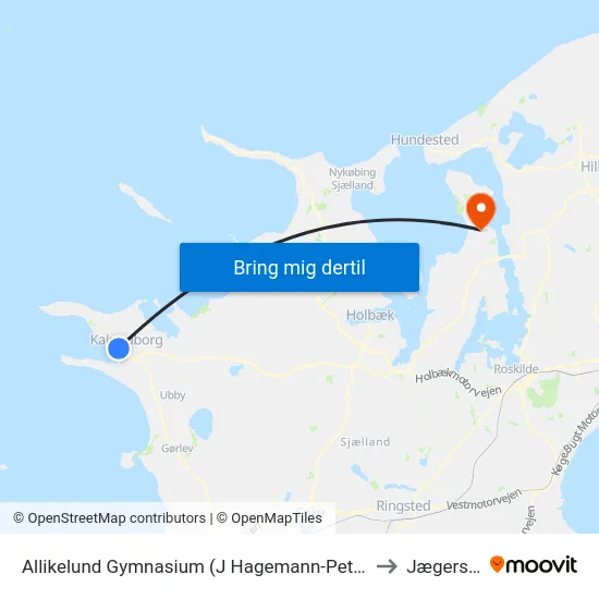 Allikelund Gymnasium (J Hagemann-Petersens Allé) to Jægerspris map