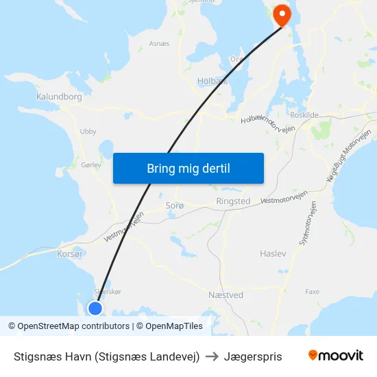 Stigsnæs Havn (Stigsnæs Landevej) to Jægerspris map