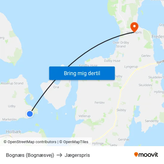 Bognæs (Bognæsvej) to Jægerspris map