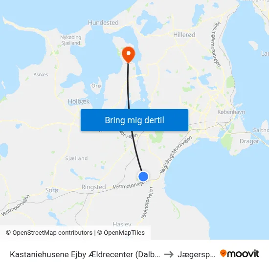 Kastaniehusene Ejby Ældrecenter (Dalbyvej) to Jægerspris map