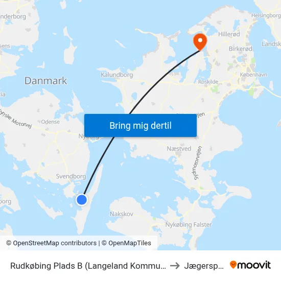 Rudkøbing Plads B (Langeland Kommune) to Jægerspris map