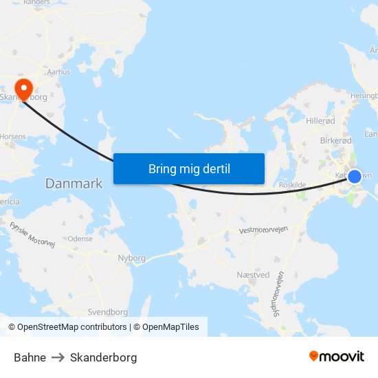 Norman Copenhagen to Skanderborg map