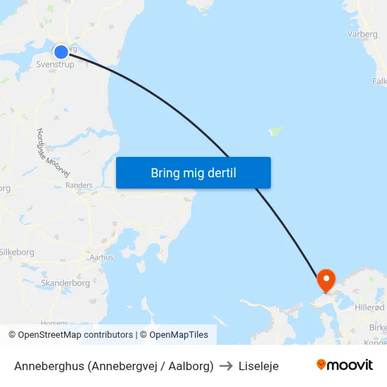 Anneberghus (Annebergvej / Aalborg) to Liseleje map