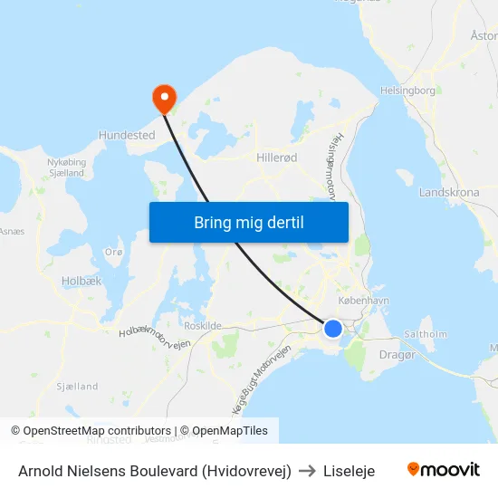 Arnold Nielsens Boulevard (Hvidovrevej) to Liseleje map