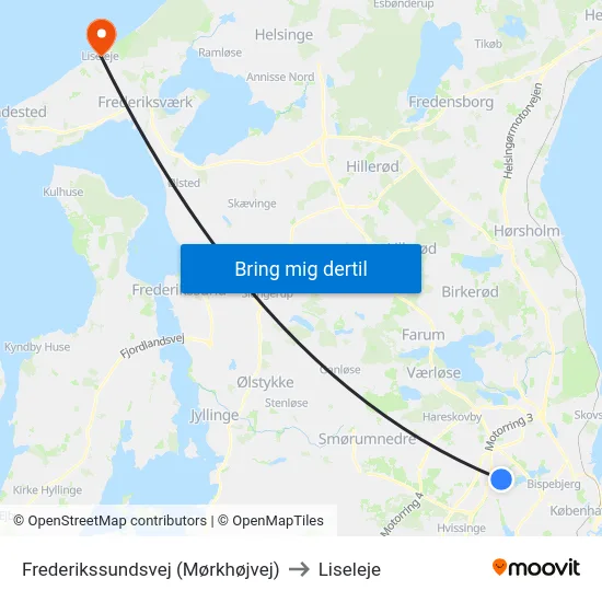 Frederikssundsvej (Mørkhøjvej) to Liseleje map