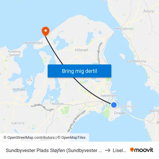 Sundbyvester Plads Sløjfen (Sundbyvester Plads) to Liseleje map