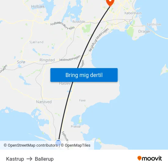 Kastrup to Ballerup map