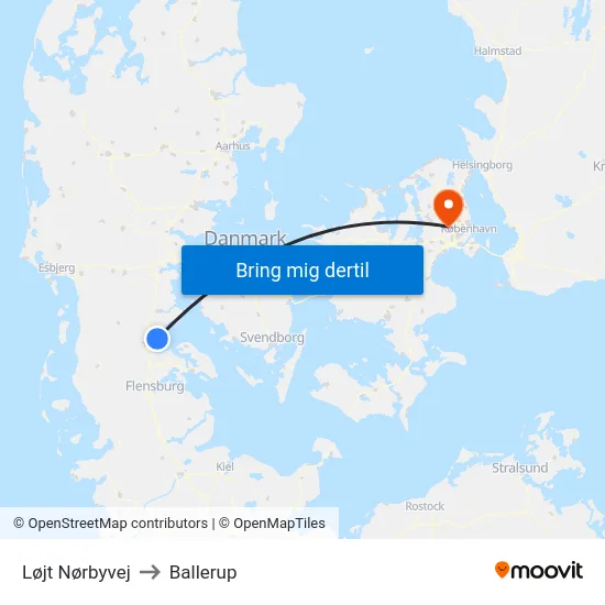 Løjt Nørbyvej to Ballerup map