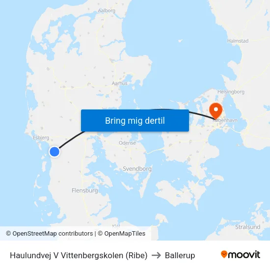Haulundvej V Vittenbergskolen (Ribe) to Ballerup map