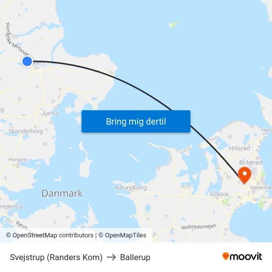 Svejstrup (Randers Kom) to Ballerup map