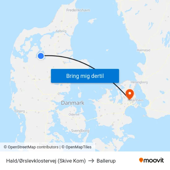 Hald/Ørslevklostervej (Skive Kom) to Ballerup map