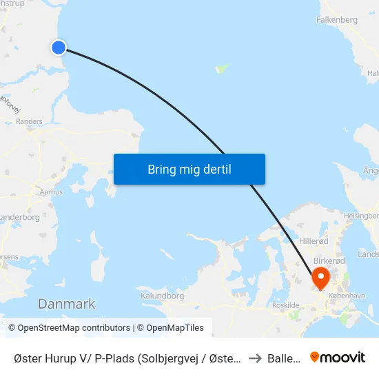 Øster Hurup V/ P-Plads (Solbjergvej / Øster Hurup) to Ballerup map