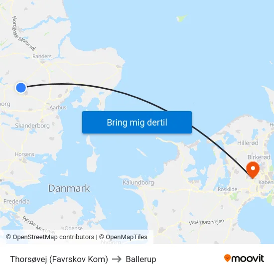 Thorsøvej (Favrskov Kom) to Ballerup map