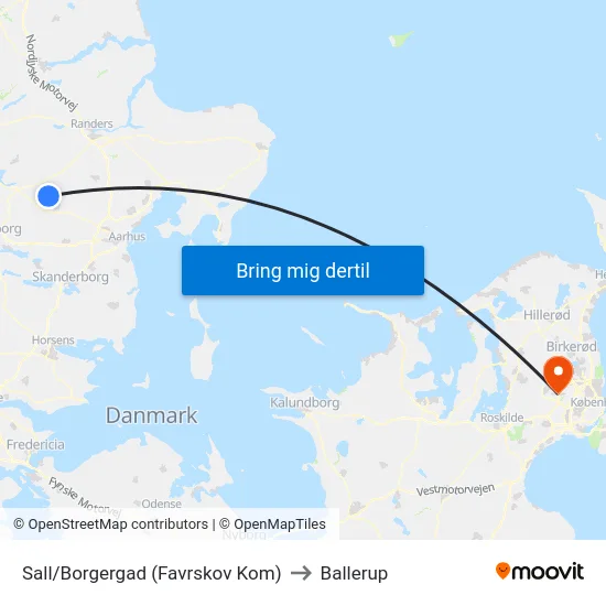 Sall/Borgergad (Favrskov Kom) to Ballerup map