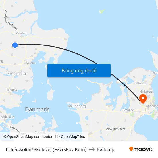 Lilleåskolen/Skolevej (Favrskov Kom) to Ballerup map