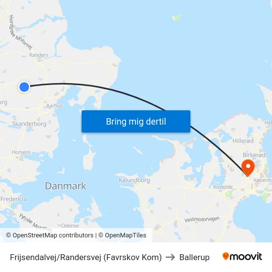 Frijsendalvej/Randersvej (Favrskov Kom) to Ballerup map