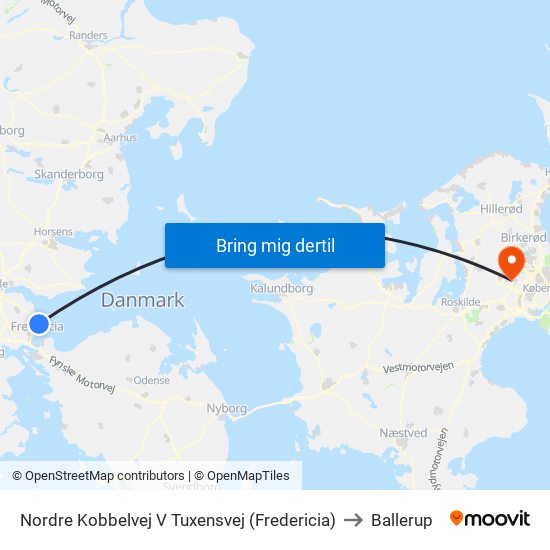 Nordre Kobbelvej V Tuxensvej (Fredericia) to Ballerup map