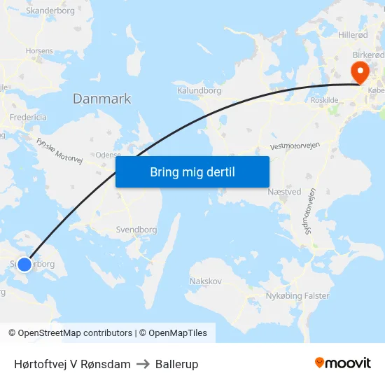 Hørtoftvej V Rønsdam to Ballerup map