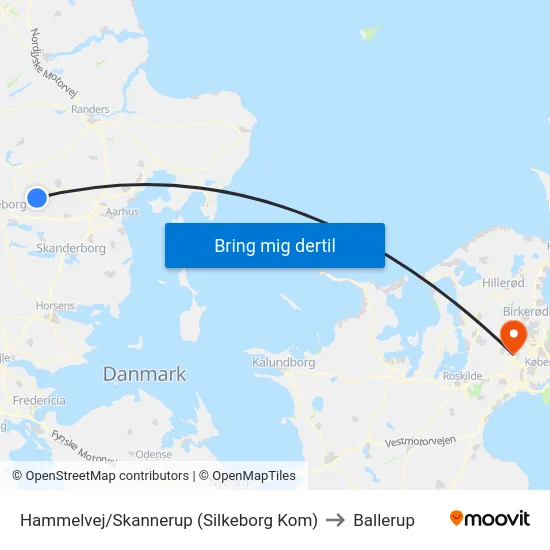Hammelvej/Skannerup (Silkeborg Kom) to Ballerup map