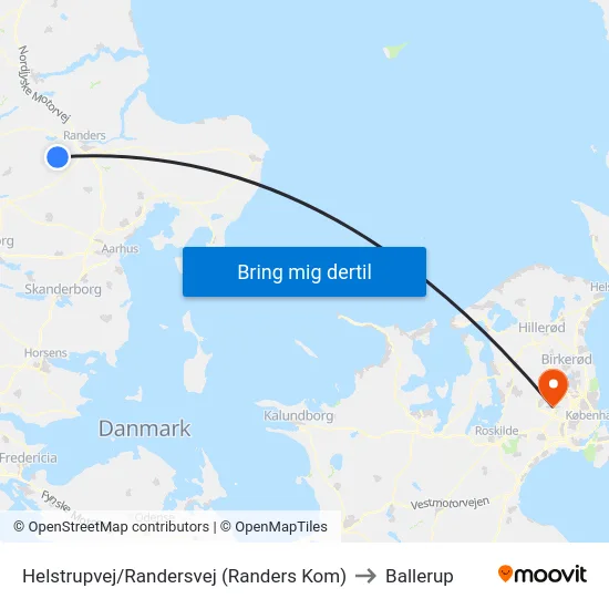 Helstrupvej/Randersvej (Randers Kom) to Ballerup map