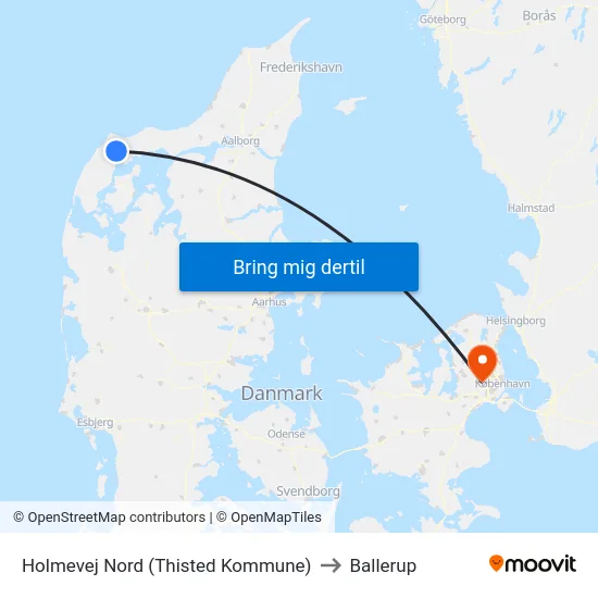 Holmevej Nord (Thisted Kommune) to Ballerup map