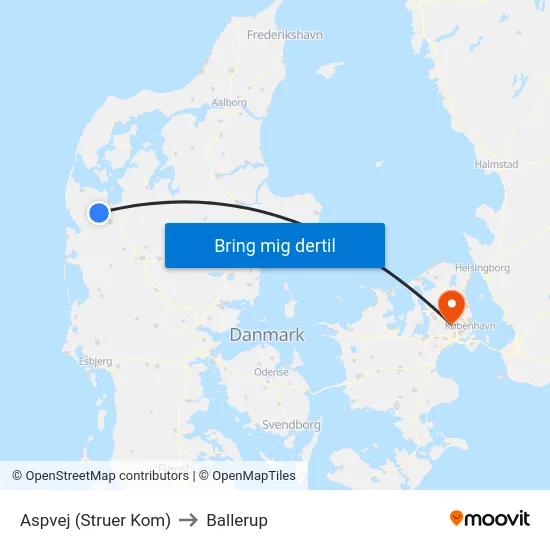 Aspvej (Struer Kom) to Ballerup map