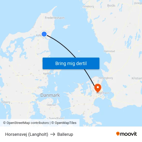 Horsensvej (Langholt) to Ballerup map