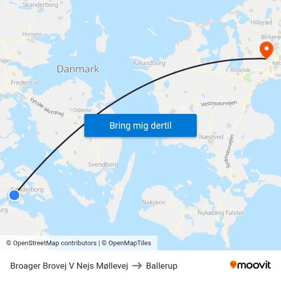 Broager Brovej V Nejs Møllevej to Ballerup map