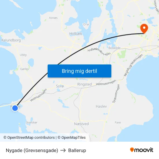 Nygade (Grevsensgade) to Ballerup map
